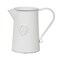 Rustic White Metal Flower Pitcher Vase Farmhouse Jug with Handle